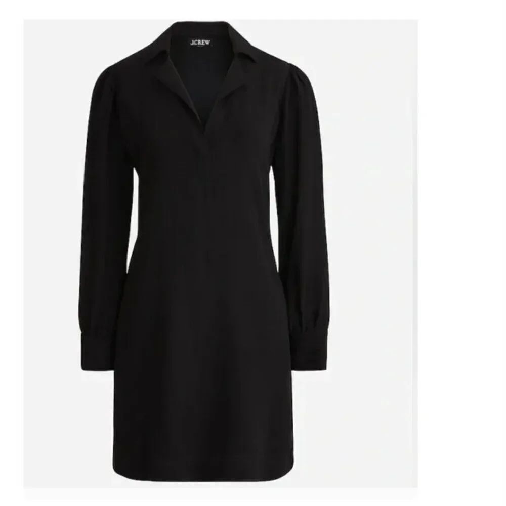 J.Crew Long-Sleeve Shift Dress in Crepe - Timeless‎ | Size L - NWT